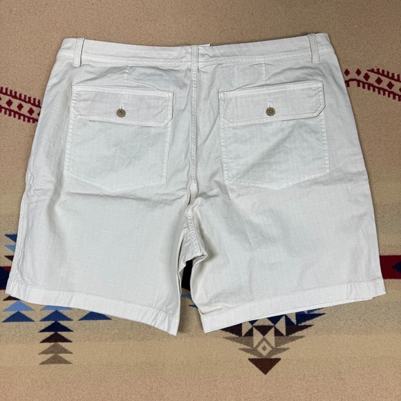 J Crew Womens Canvas Stretch Short NEW Zip Pocket Ivory Sz 16 36x6 High Rise - Picture 2 of 13